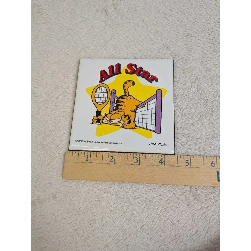 Garfield All Star Tennis Ceramic Photo Jim Davis Enesco‎ 1978